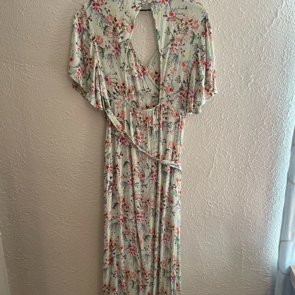 RAGA Secret Escape Floral Faux Wrap Maxi Sage Dress Size Small - Picture 7 of 7